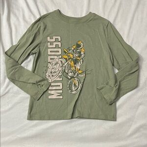 Cat & Jack Sage Green Crewneck Tee with Printed Label